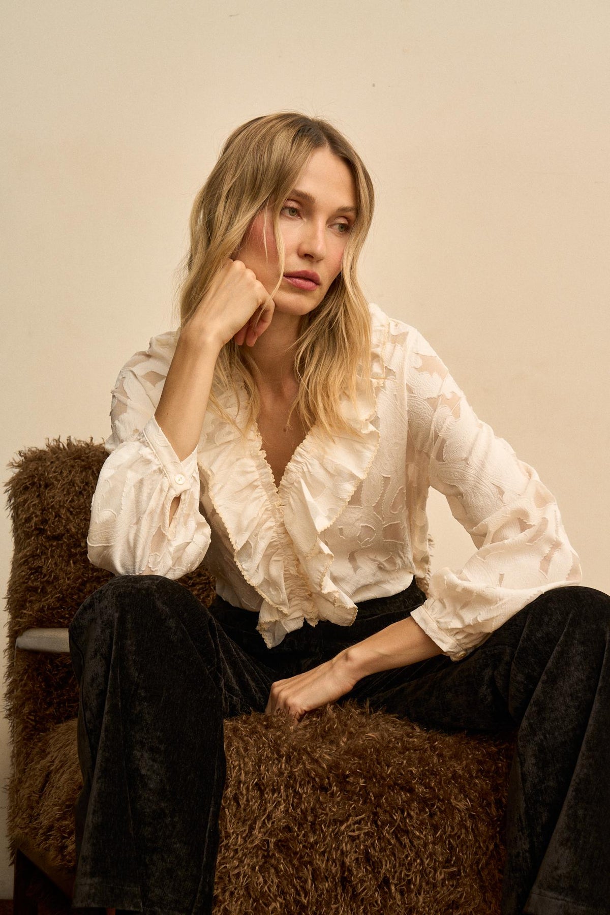 Blusa Volantes Encaje Émiliane