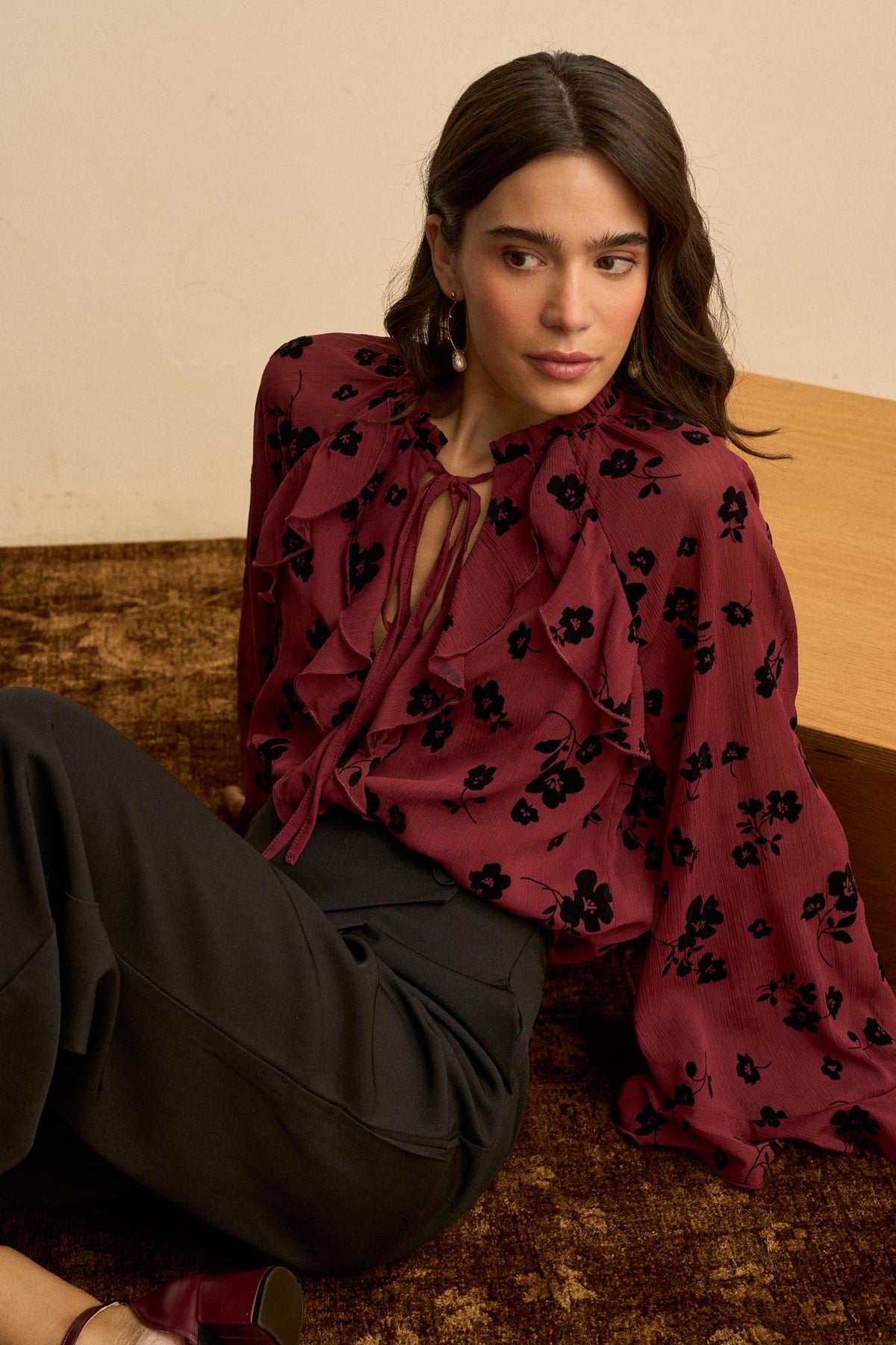 Blusa Floral Volantes Elvira