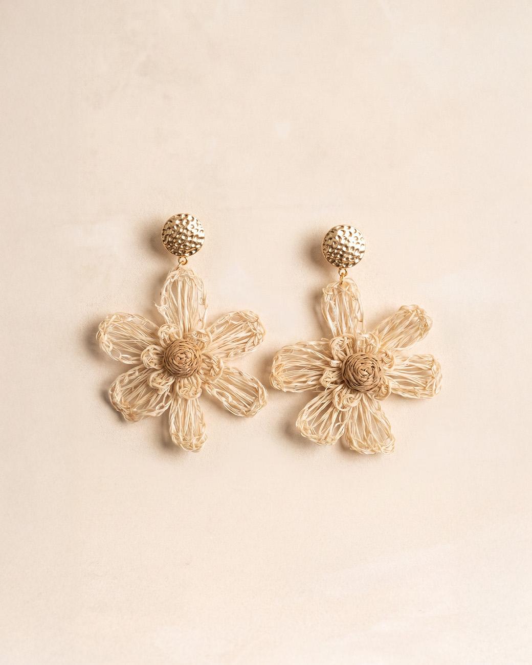 Pendientes Flor Rafia Ninel