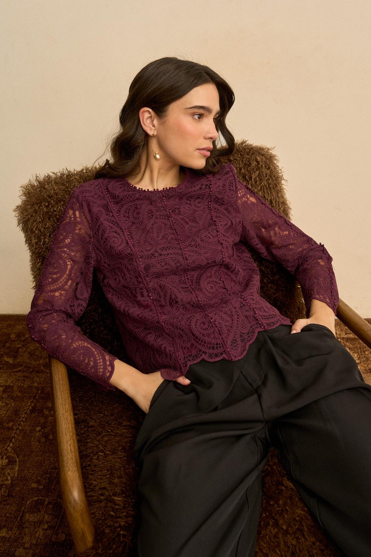 Blusa Encaje Calado Adelina