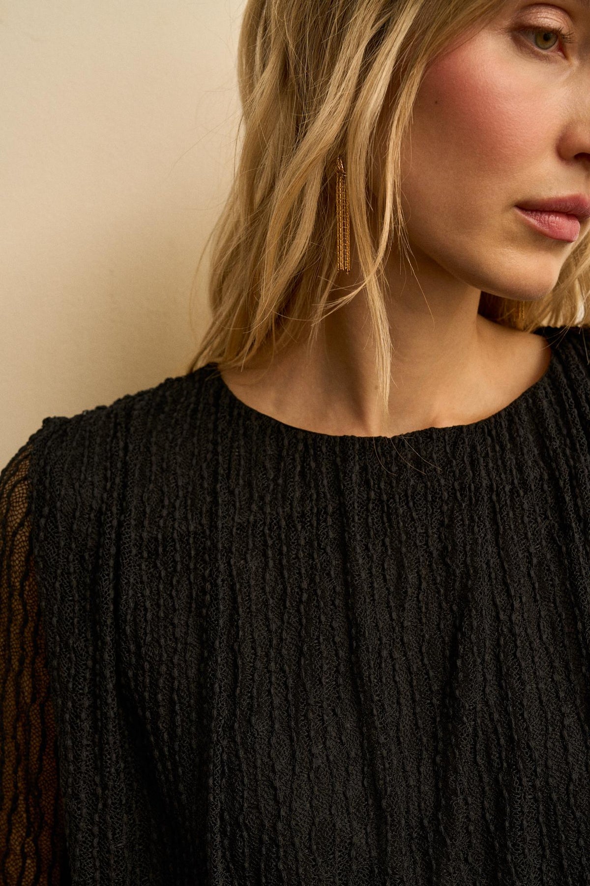 Blusa Encaje Plisado Ysoria