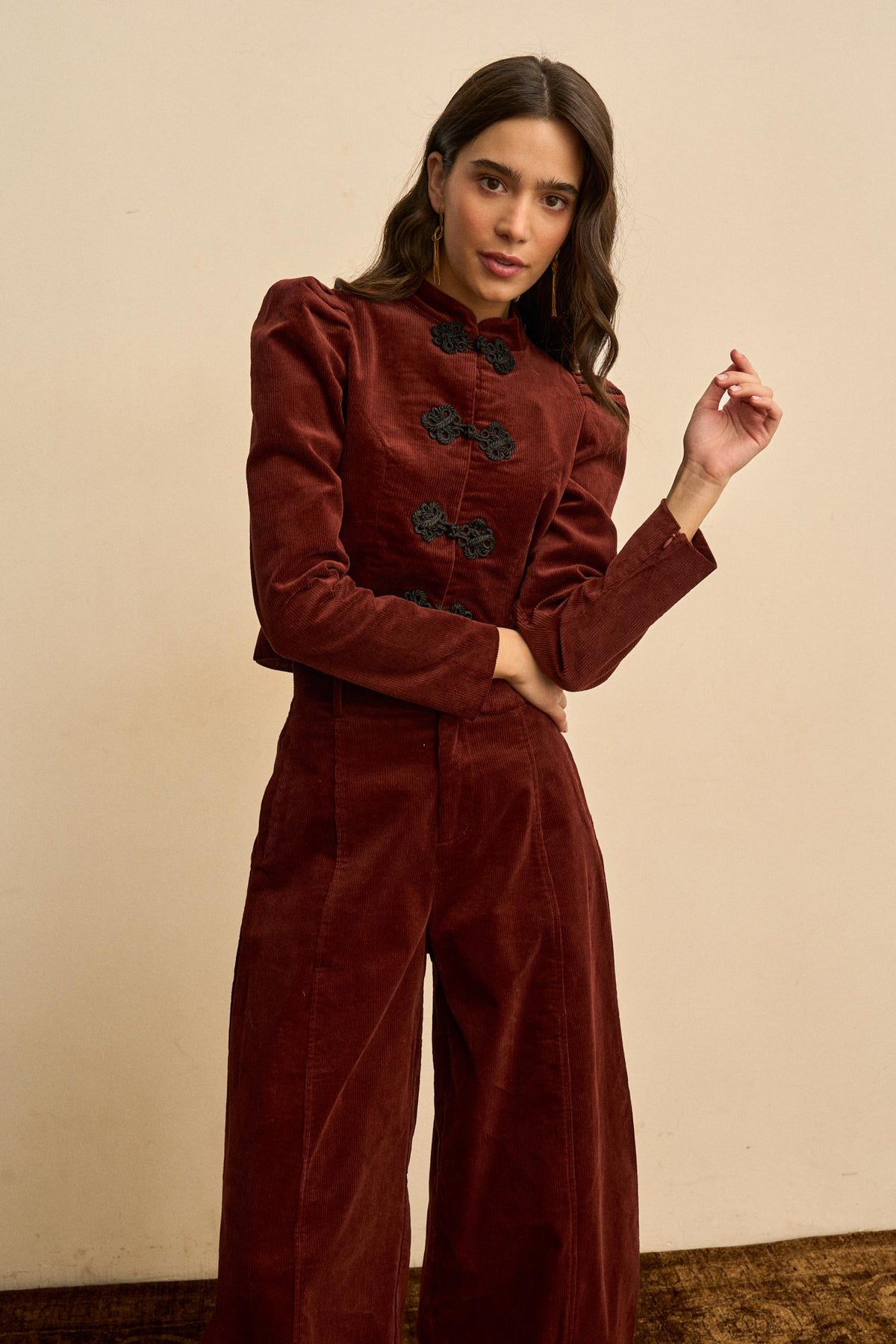 Chaqueta Pana Bordada Isoline