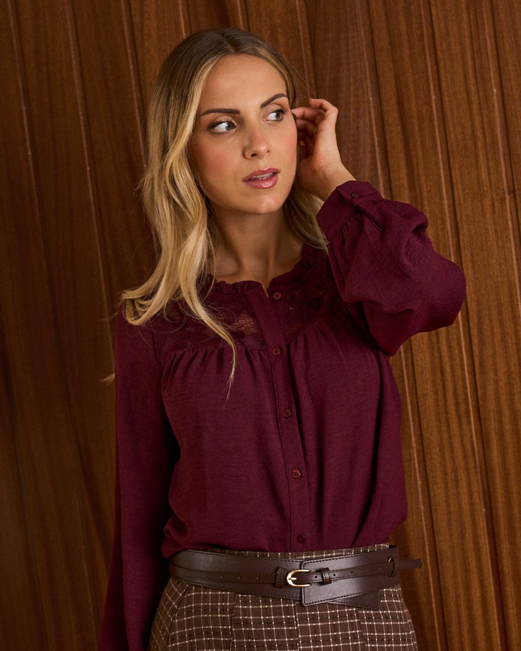 Camisa Encaje Flores Ruby
