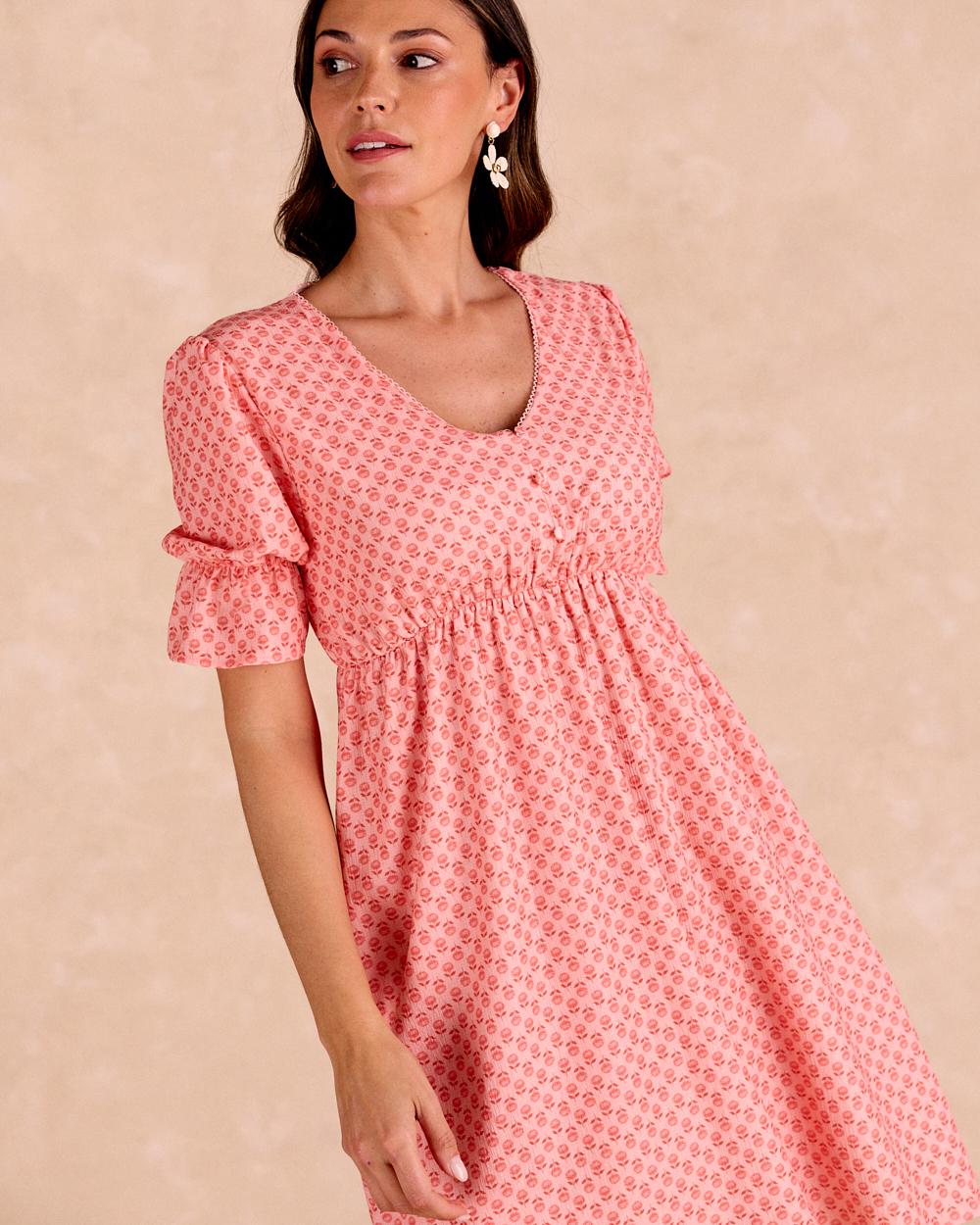 Vestido Corto Flores Senna