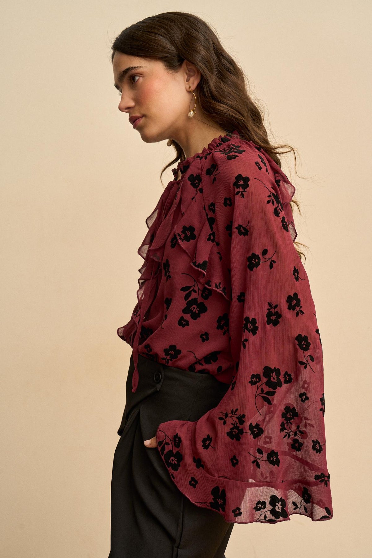 Blusa Floral Volantes Elvira
