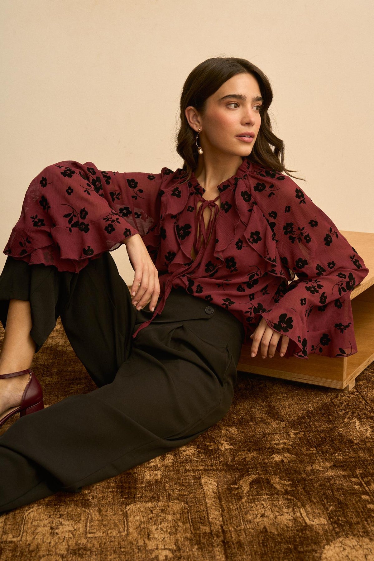 Blusa Floral Volantes Elvira