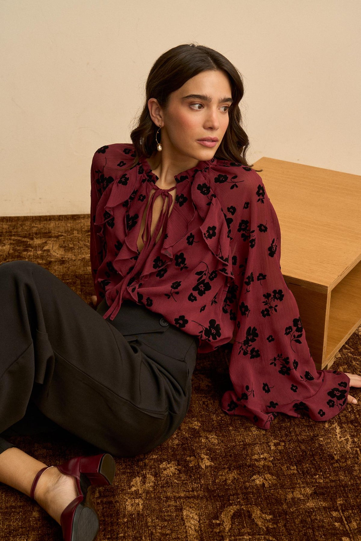 Blusa Floral Volantes Elvira