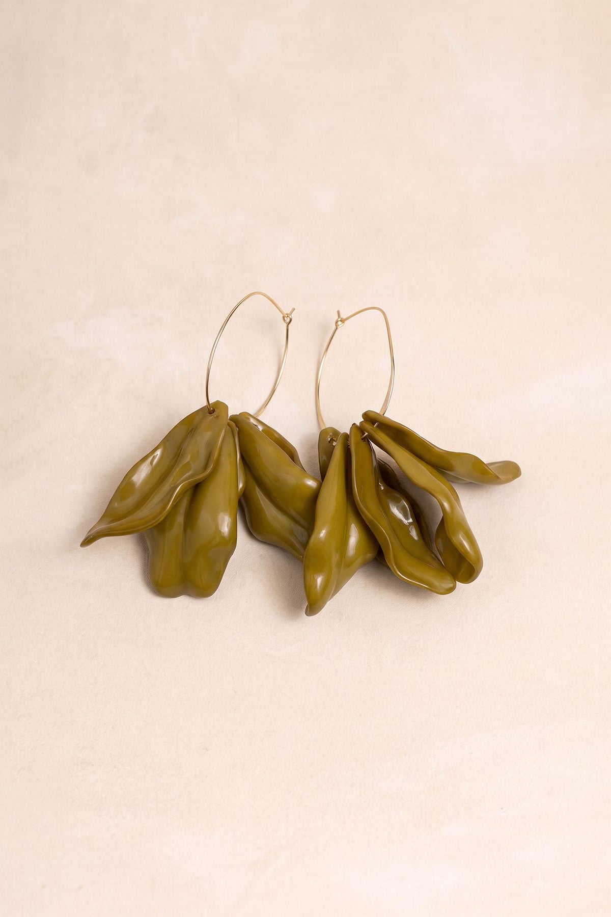 Pendientes Pétalos Oliva