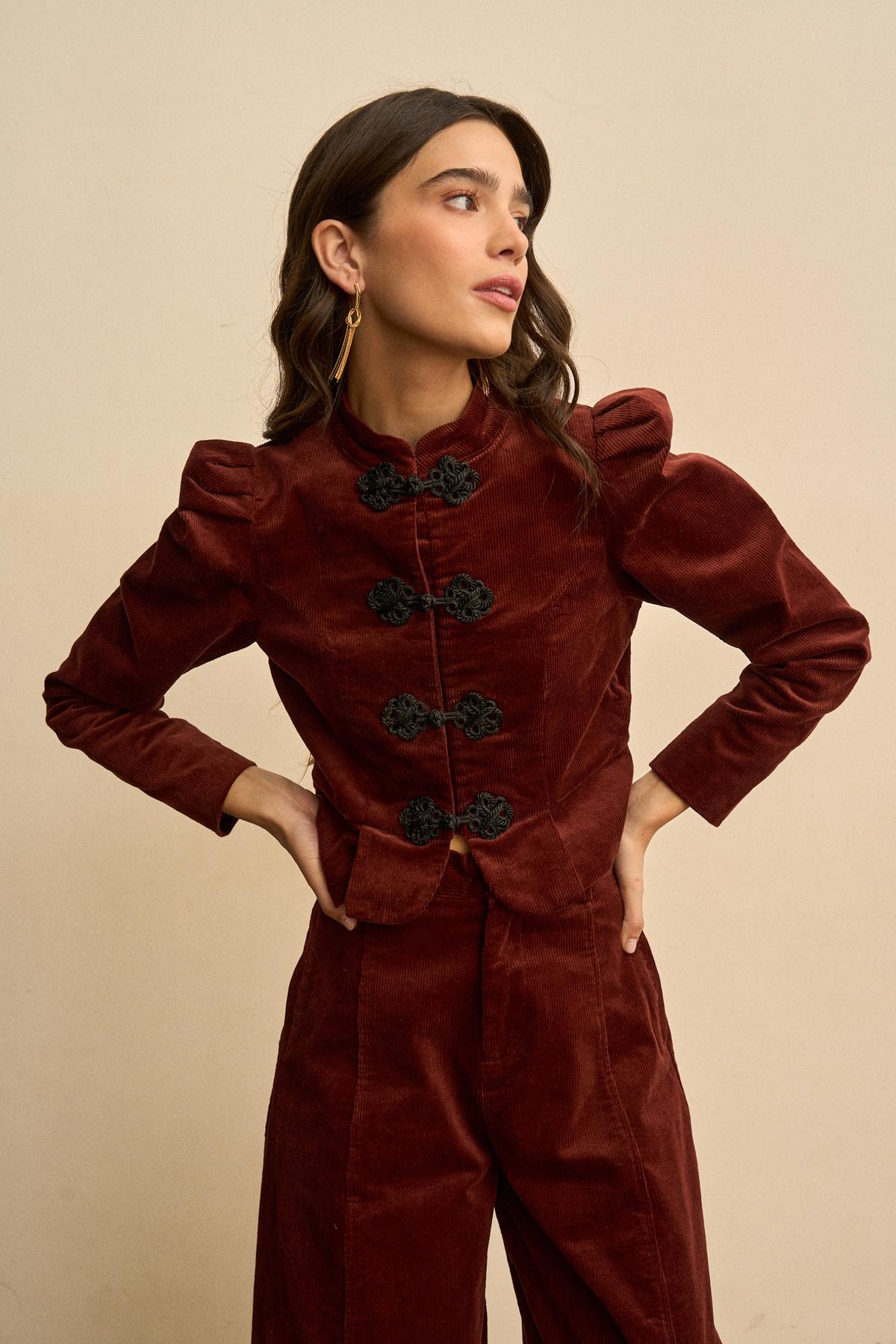Chaqueta Pana Bordada Isoline