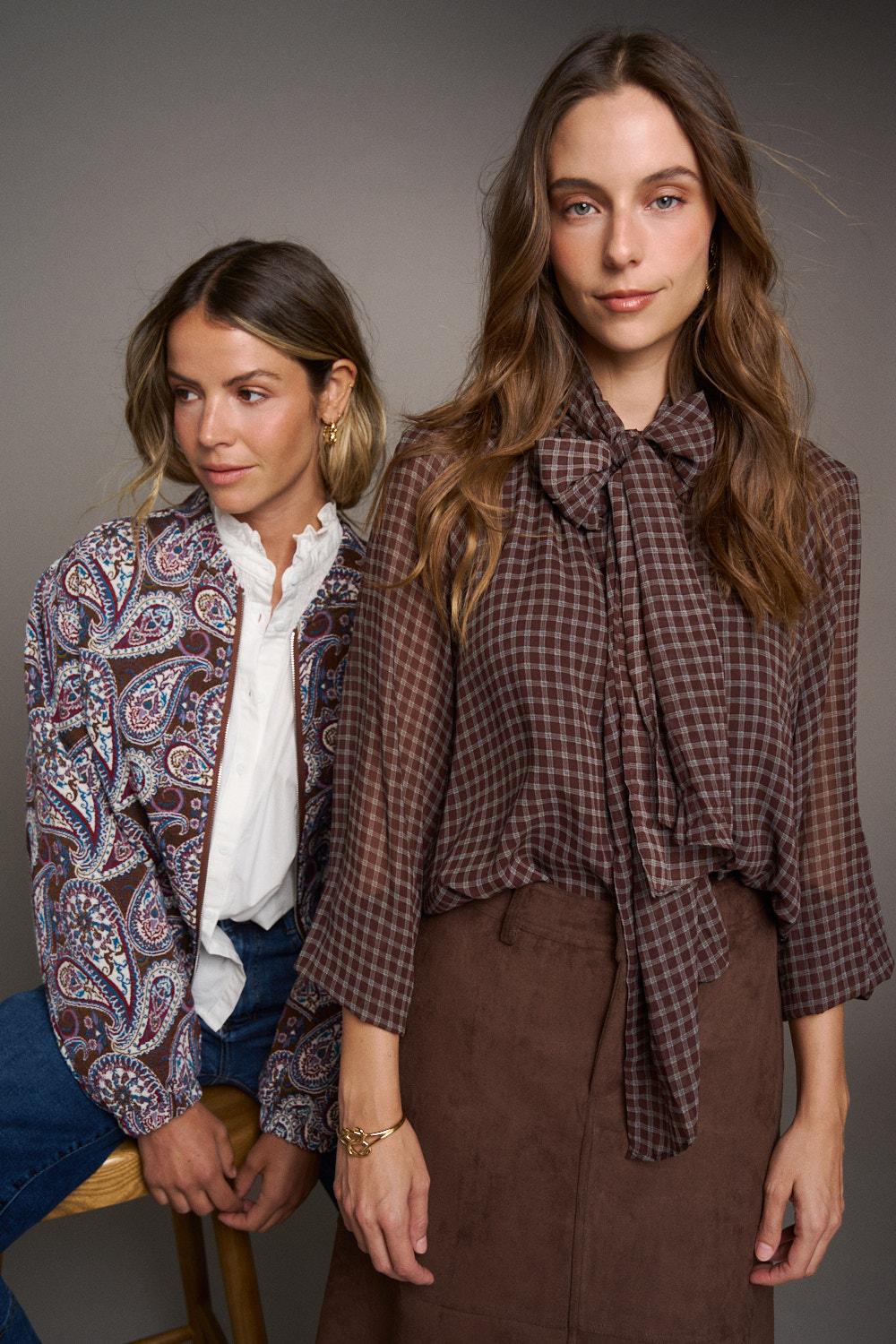 Blusa Cuadros Borda Amélie