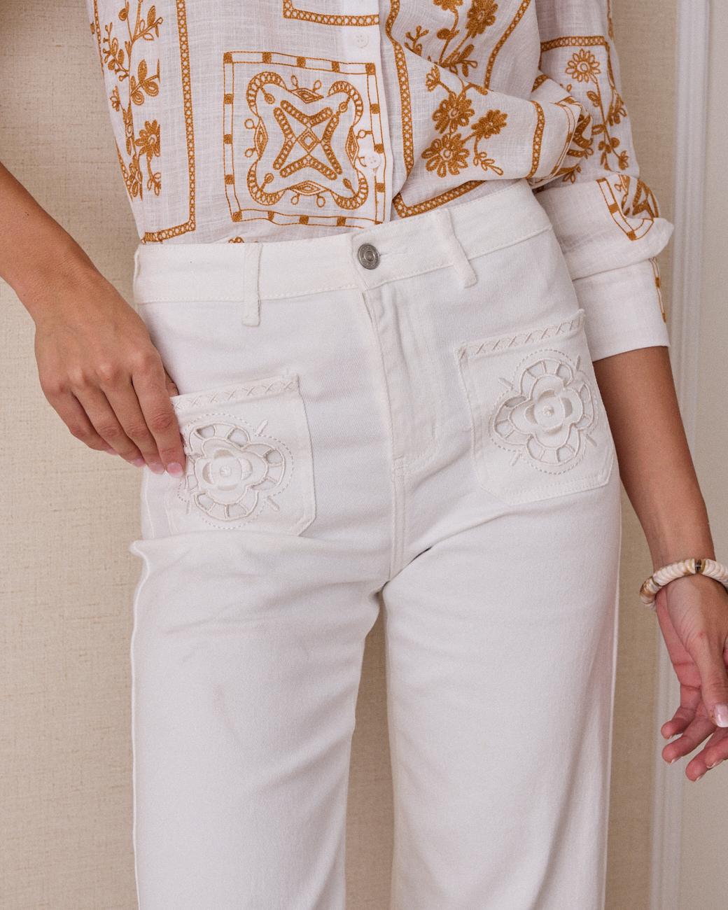 Pantalón Vaquero Bordado Vesta