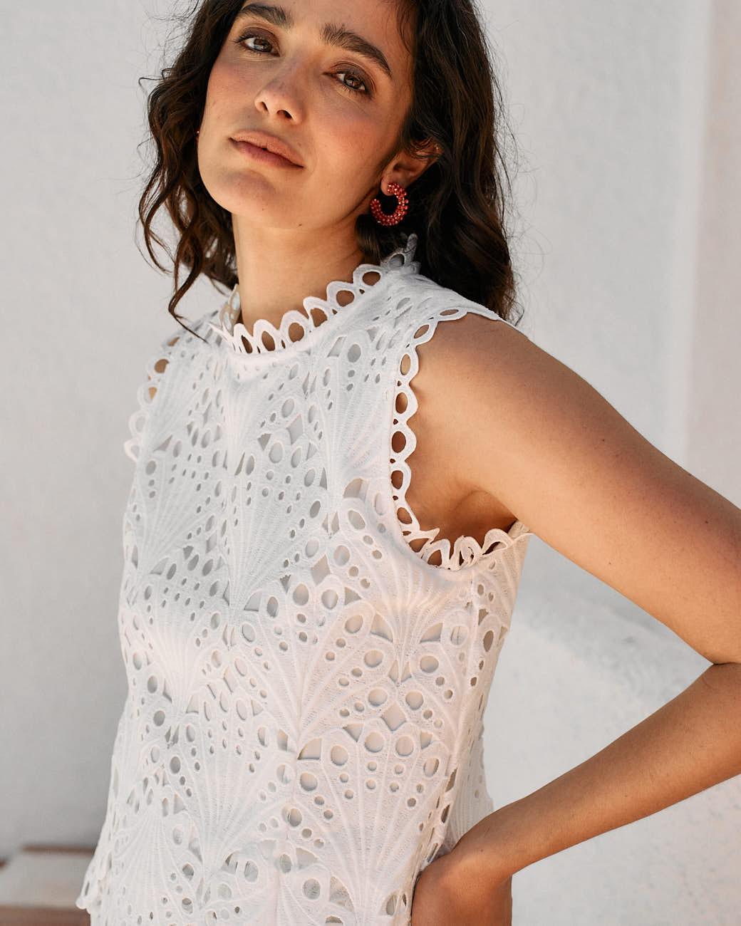 Vestido Corto Calado Charlotte