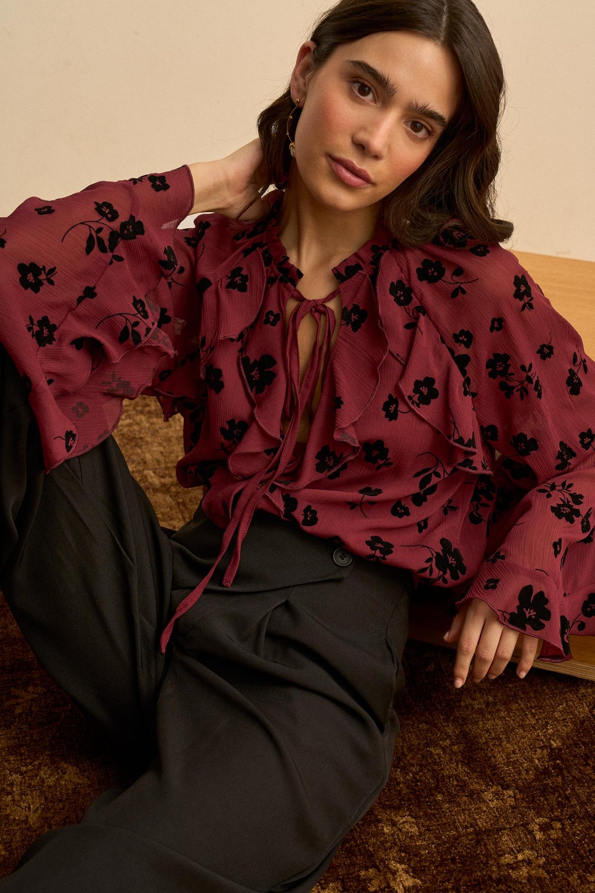 Blusa Floral Volantes Elvira
