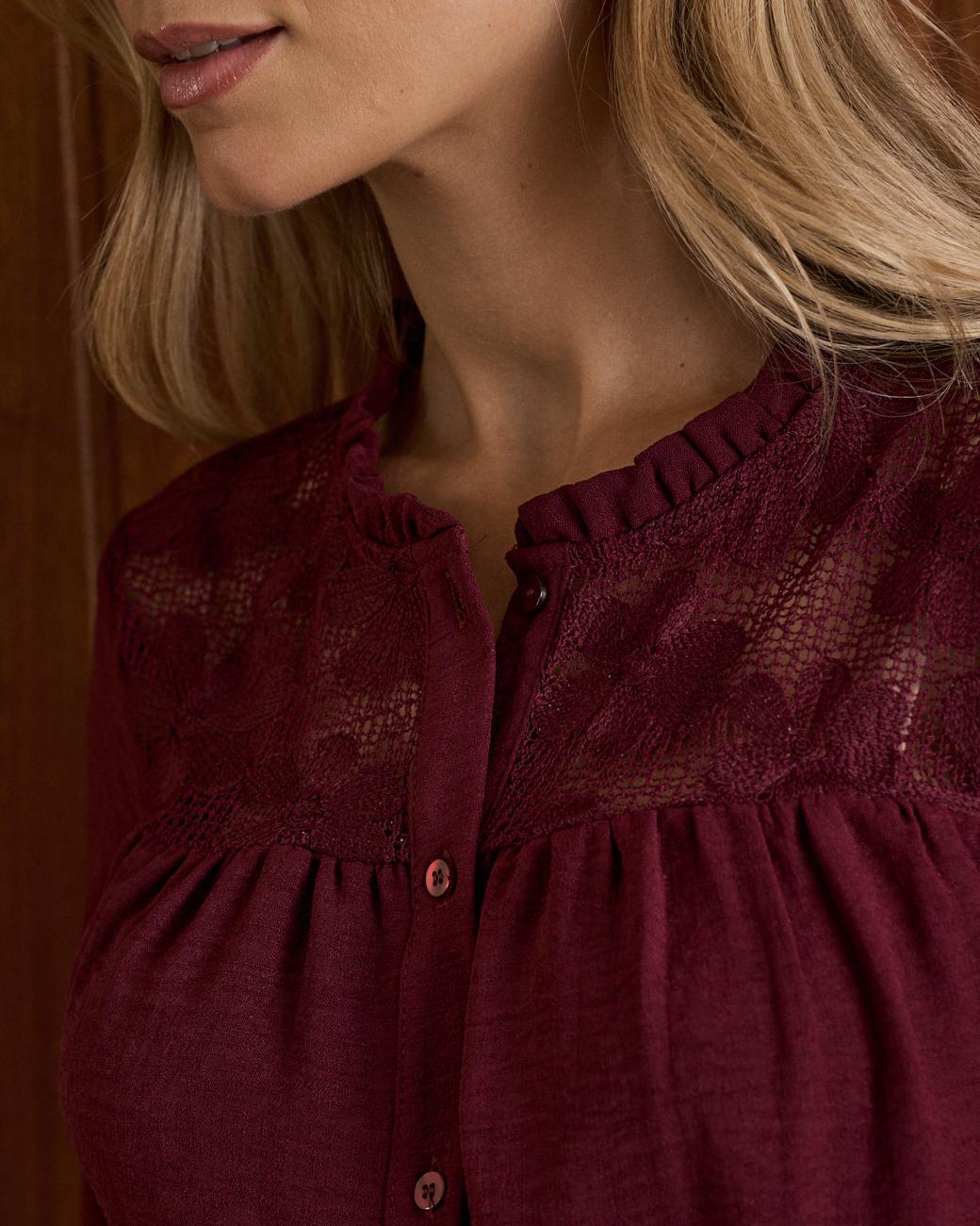 Camisa Encaje Flores Ruby