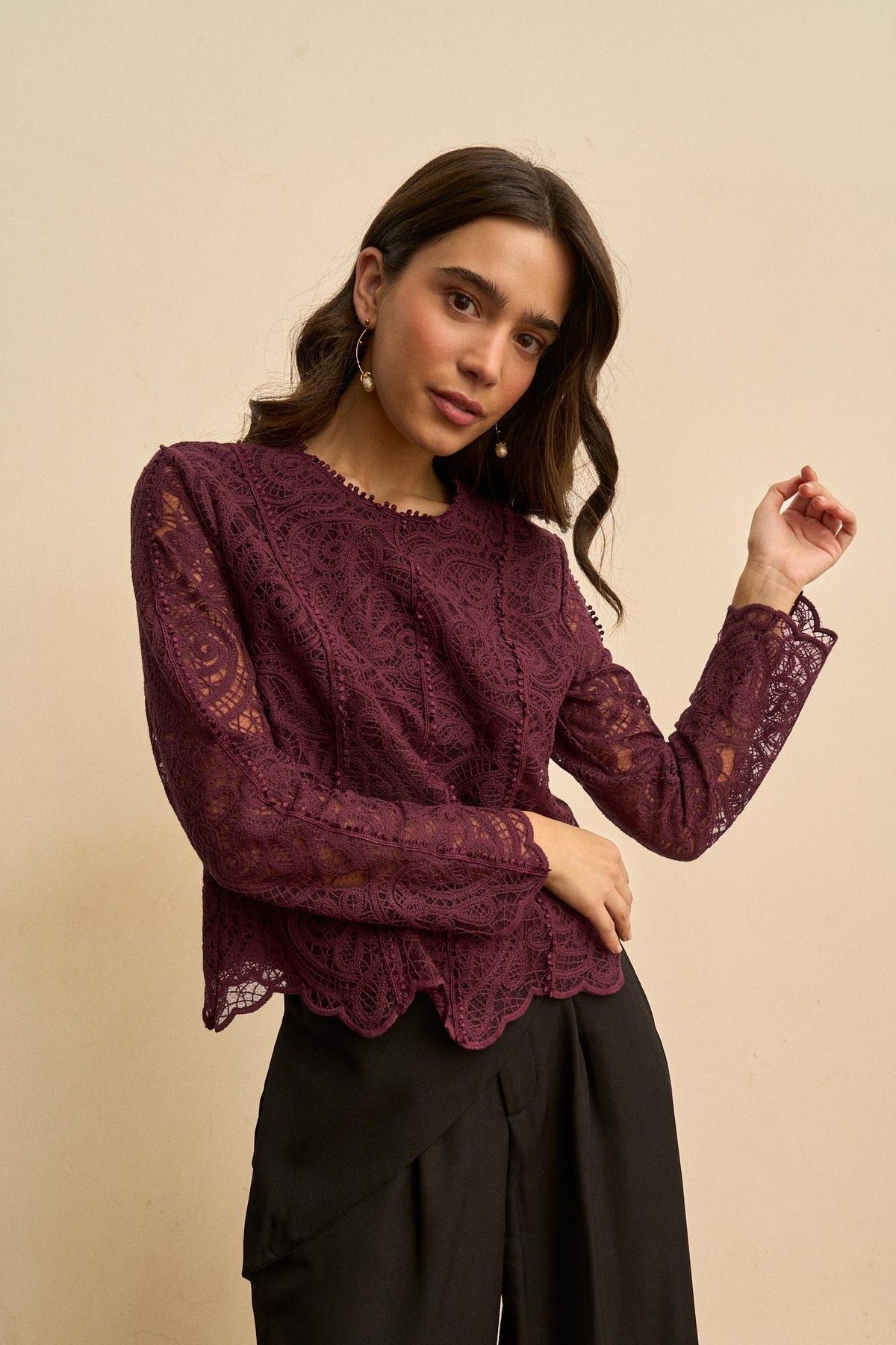 Blusa Encaje Calado Adelina