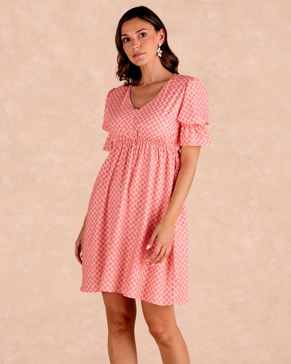 Vestido Corto Flores Senna