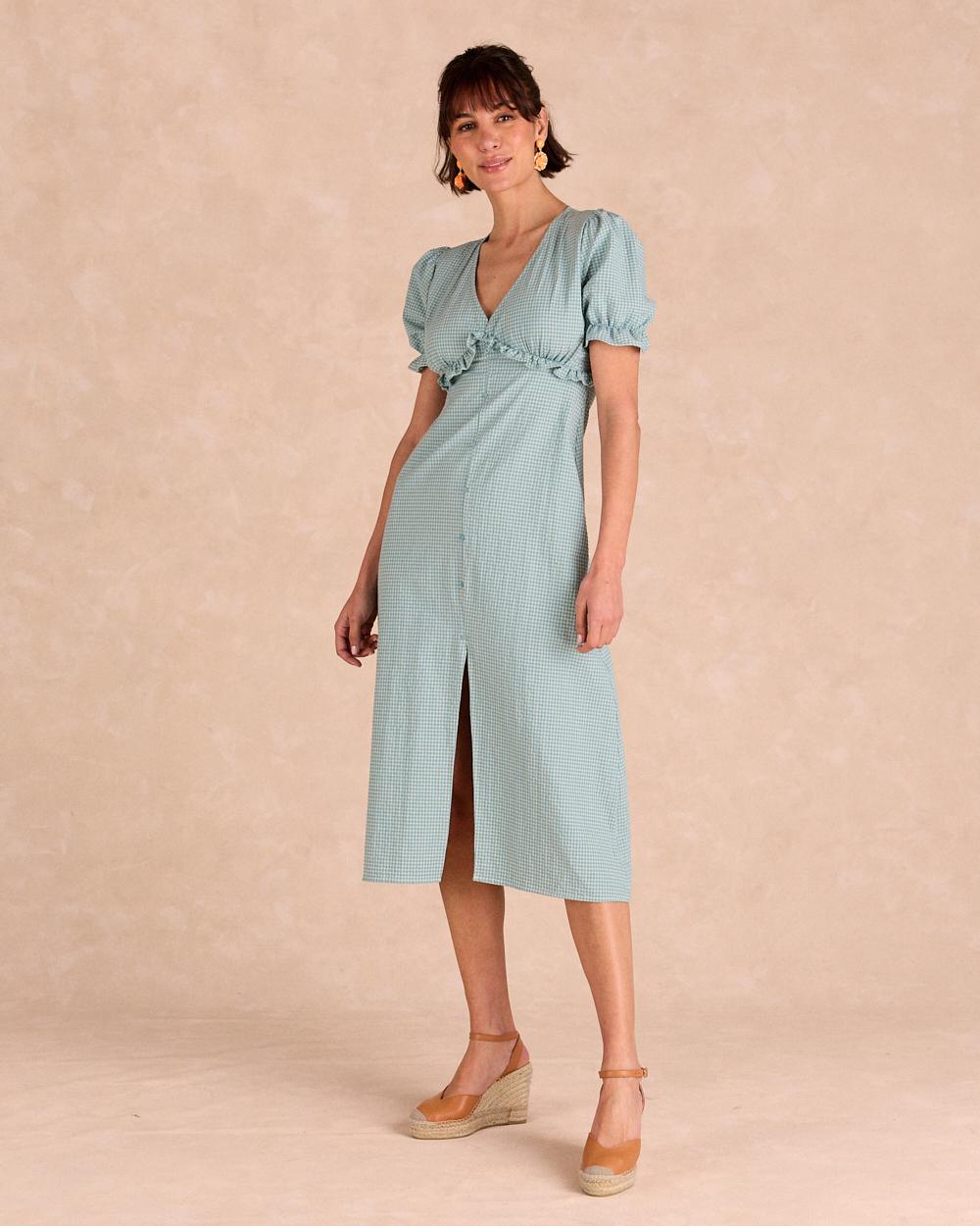 Vestido Largo Cuadros Giada