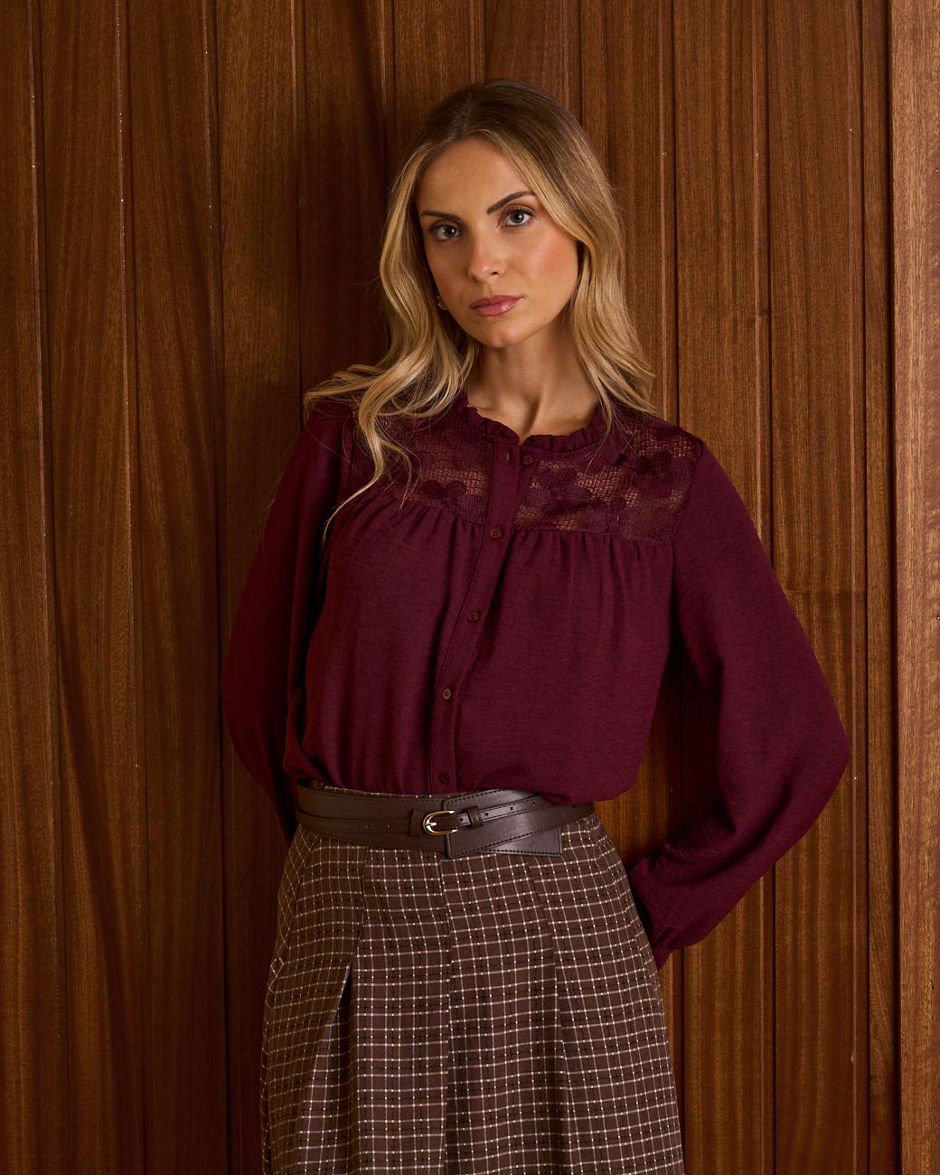 Camisa Encaje Flores Ruby